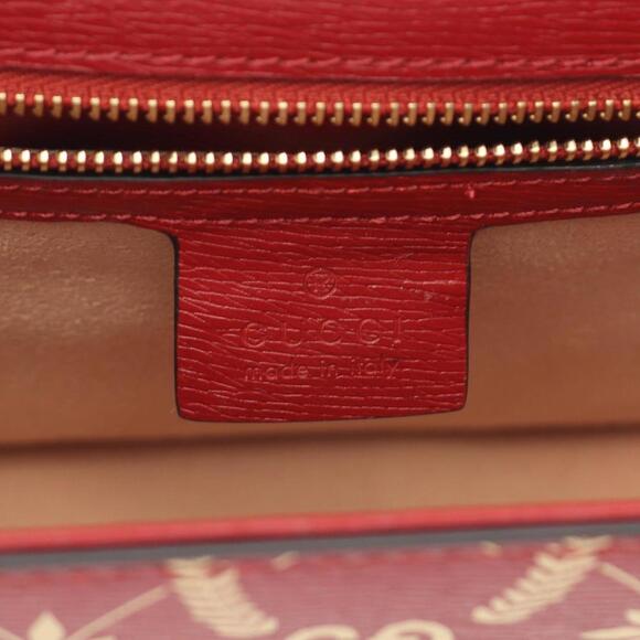 GUCCI Red Leather Shoulder Bag - Picture 5 of 8